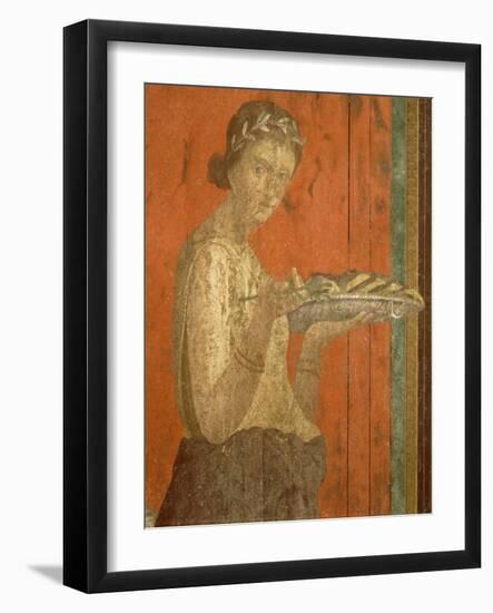 Du triclinium (chambre) de la villa des Mystères à Pompéi. Dionysos enfant-null-Framed Giclee Print