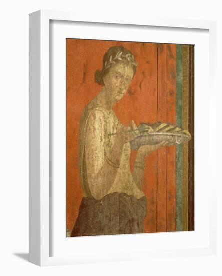 Du triclinium (chambre) de la villa des Mystères à Pompéi. Dionysos enfant-null-Framed Giclee Print