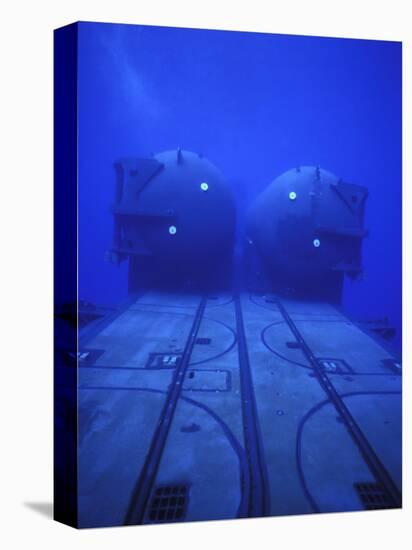 Dual Dry Deck Shelters Mounted to the Deck of Uss Kamehameha-null-Stretched Canvas