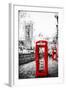 Dual Phone Booths - In the Style of Oil Painting-Philippe Hugonnard-Framed Giclee Print