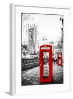 Dual Phone Booths - In the Style of Oil Painting-Philippe Hugonnard-Framed Giclee Print