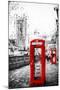 Dual Phone Booths - In the Style of Oil Painting-Philippe Hugonnard-Mounted Giclee Print