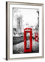 Dual Phone Booths - In the Style of Oil Painting-Philippe Hugonnard-Framed Giclee Print