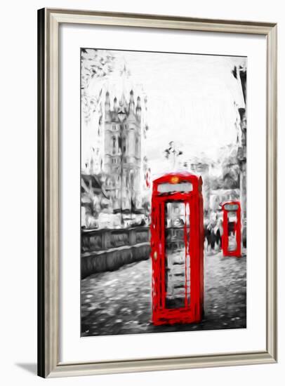 Dual Phone Booths - In the Style of Oil Painting-Philippe Hugonnard-Framed Giclee Print