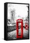 Dual Phone Booths - In the Style of Oil Painting-Philippe Hugonnard-Framed Stretched Canvas
