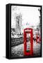 Dual Phone Booths - In the Style of Oil Painting-Philippe Hugonnard-Framed Stretched Canvas