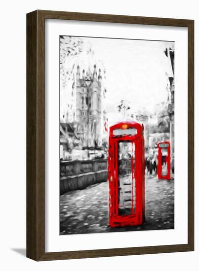 Dual Phone Booths - In the Style of Oil Painting-Philippe Hugonnard-Framed Giclee Print