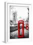 Dual Phone Booths - In the Style of Oil Painting-Philippe Hugonnard-Framed Giclee Print