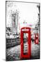 Dual Phone Booths - In the Style of Oil Painting-Philippe Hugonnard-Mounted Giclee Print