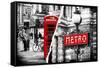 Dual Torn Posters Series - London - Paris-Philippe Hugonnard-Framed Stretched Canvas