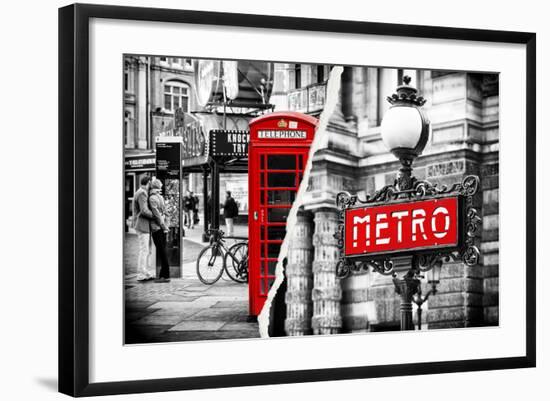 Dual Torn Posters Series - London - Paris-Philippe Hugonnard-Framed Photographic Print