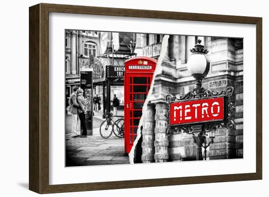 Dual Torn Posters Series - London - Paris-Philippe Hugonnard-Framed Photographic Print