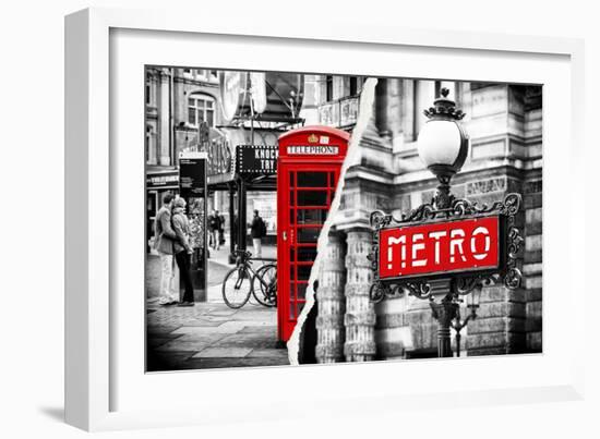 Dual Torn Posters Series - London - Paris-Philippe Hugonnard-Framed Photographic Print