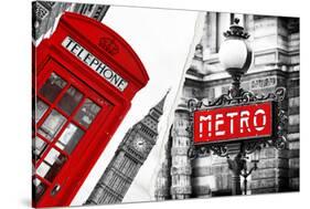 Dual Torn Posters Series - London - Paris-Philippe Hugonnard-Stretched Canvas