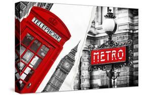 Dual Torn Posters Series - London - Paris-Philippe Hugonnard-Stretched Canvas