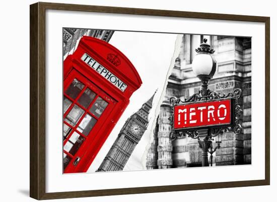 Dual Torn Posters Series - London - Paris-Philippe Hugonnard-Framed Photographic Print