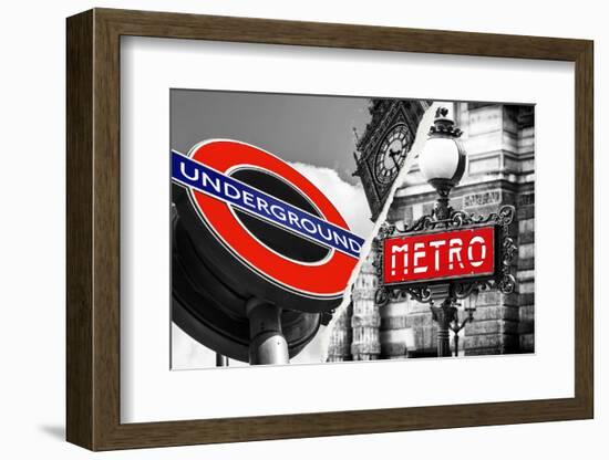 Dual Torn Posters Series - London - Paris-Philippe Hugonnard-Framed Photographic Print