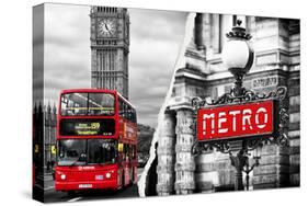 Dual Torn Posters Series - London - Paris-Philippe Hugonnard-Stretched Canvas