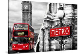 Dual Torn Posters Series - London - Paris-Philippe Hugonnard-Stretched Canvas