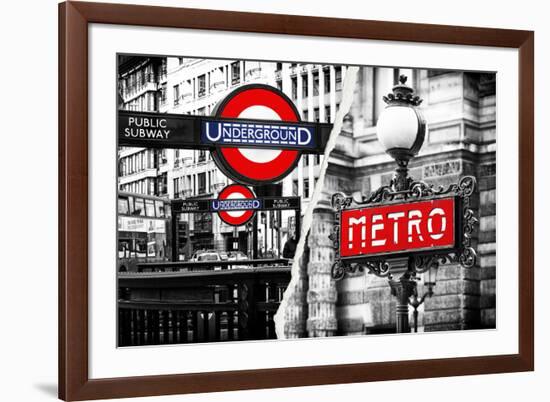 Dual Torn Posters Series - London - Paris-Philippe Hugonnard-Framed Photographic Print