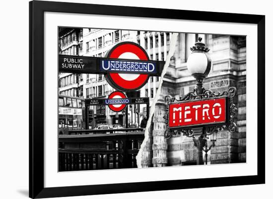 Dual Torn Posters Series - London - Paris-Philippe Hugonnard-Framed Photographic Print