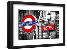 Dual Torn Posters Series - London - Paris-Philippe Hugonnard-Framed Photographic Print