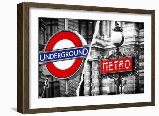 Dual Torn Posters Series - London - Paris-Philippe Hugonnard-Framed Photographic Print