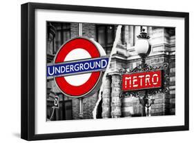 Dual Torn Posters Series - London - Paris-Philippe Hugonnard-Framed Photographic Print