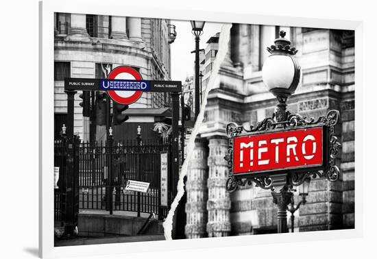 Dual Torn Posters Series - London - Paris-Philippe Hugonnard-Framed Photographic Print