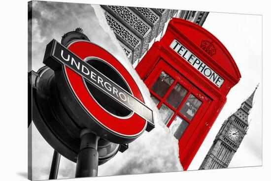 Dual Torn Posters Series - London-Philippe Hugonnard-Stretched Canvas