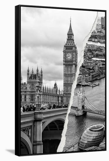 Dual Torn Posters Series - London-Philippe Hugonnard-Framed Stretched Canvas