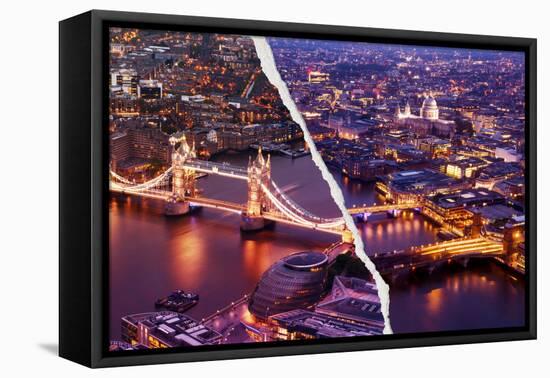 Dual Torn Posters Series - London-Philippe Hugonnard-Framed Stretched Canvas