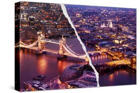 Dual Torn Posters Series - London-Philippe Hugonnard-Stretched Canvas