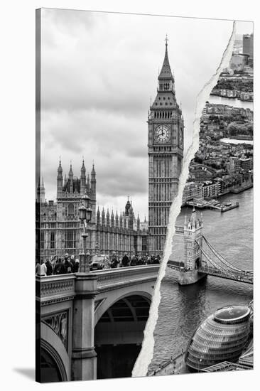 Dual Torn Posters Series - London-Philippe Hugonnard-Stretched Canvas