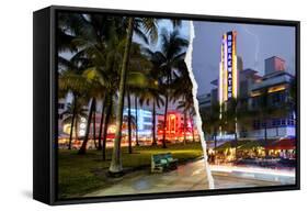 Dual Torn Posters Series - Miami-Philippe Hugonnard-Framed Stretched Canvas