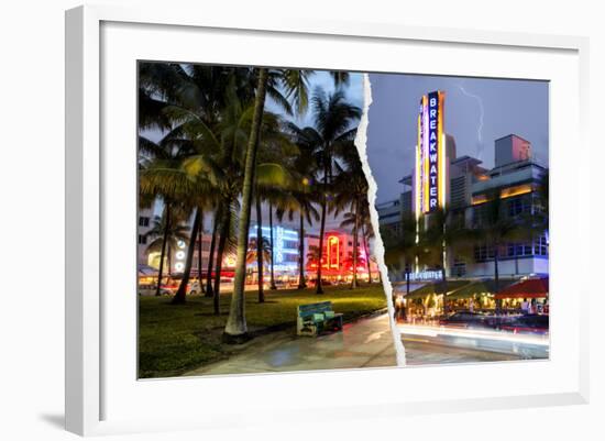 Dual Torn Posters Series - Miami-Philippe Hugonnard-Framed Photographic Print