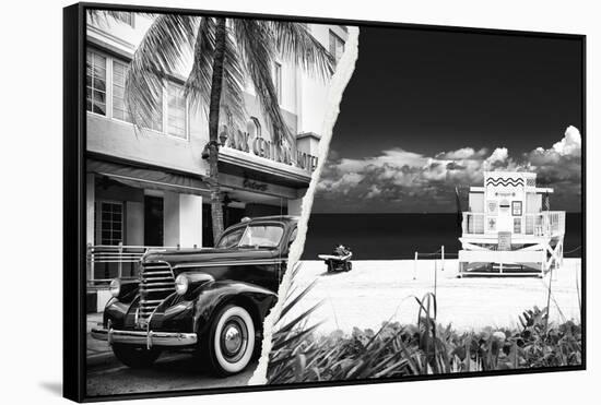 Dual Torn Posters Series - Miami-Philippe Hugonnard-Framed Stretched Canvas