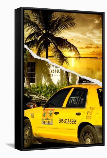 Dual Torn Posters Series - Miami-Philippe Hugonnard-Framed Stretched Canvas