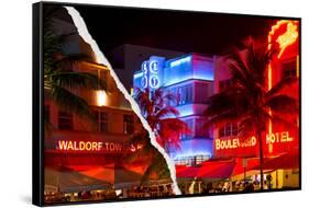 Dual Torn Posters Series - Miami-Philippe Hugonnard-Framed Stretched Canvas