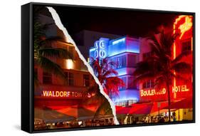 Dual Torn Posters Series - Miami-Philippe Hugonnard-Framed Stretched Canvas