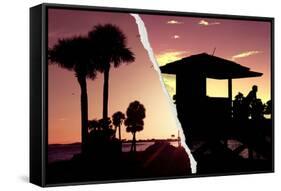 Dual Torn Posters Series - Miami-Philippe Hugonnard-Framed Stretched Canvas