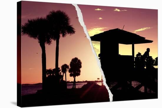 Dual Torn Posters Series - Miami-Philippe Hugonnard-Stretched Canvas