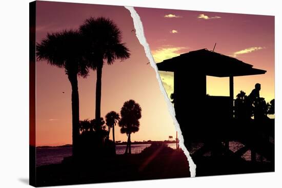 Dual Torn Posters Series - Miami-Philippe Hugonnard-Stretched Canvas