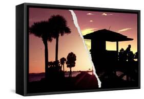 Dual Torn Posters Series - Miami-Philippe Hugonnard-Framed Stretched Canvas