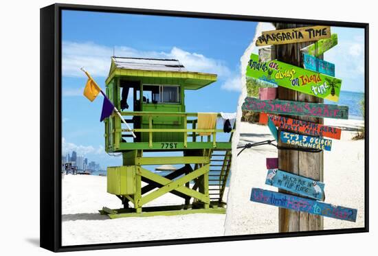 Dual Torn Posters Series - Miami-Philippe Hugonnard-Framed Stretched Canvas