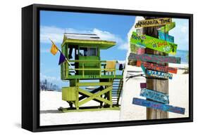 Dual Torn Posters Series - Miami-Philippe Hugonnard-Framed Stretched Canvas