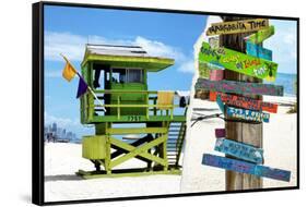 Dual Torn Posters Series - Miami-Philippe Hugonnard-Framed Stretched Canvas