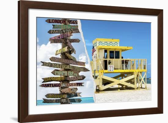 Dual Torn Posters Series - Miami-Philippe Hugonnard-Framed Photographic Print