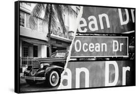 Dual Torn Posters Series - Miami-Philippe Hugonnard-Framed Stretched Canvas