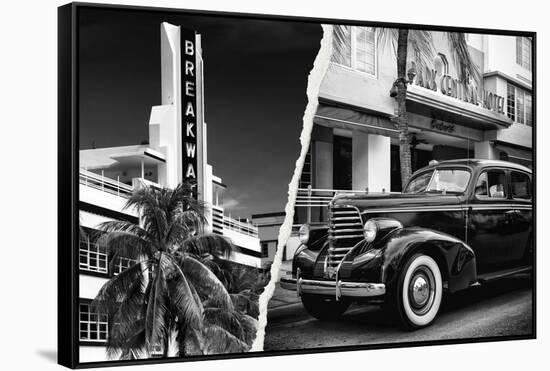 Dual Torn Posters Series - Miami-Philippe Hugonnard-Framed Stretched Canvas